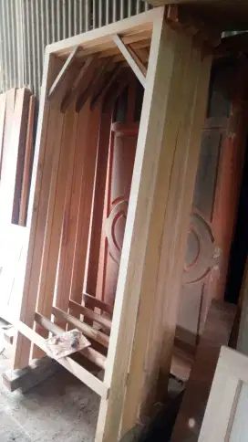 kusen pintu kayu meranti ukuran standar