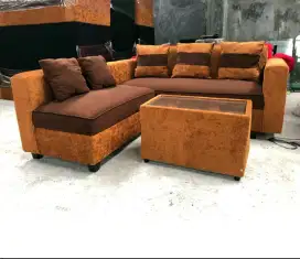 SET SOFA L Sudut New / Sofa L Minimalis Baru + Meja