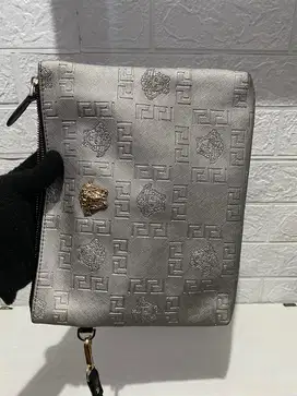 Clutch versace silver leather