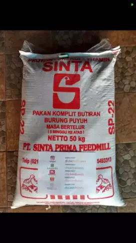 pakan burung puyuh petelur pur sinta sp 22 makanan puyuh sp22 50kg