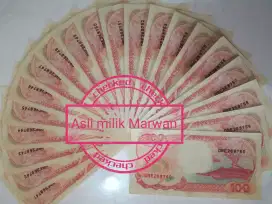 Uang lama seratus 1 gepok No Seri berurut thn 1992