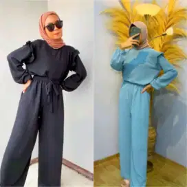 Setelan wanita crinkle second murah