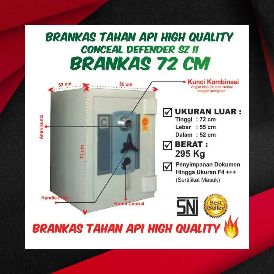 Brankas DEFENDER M2 Brangkas Simpan Ijazah Uang Sertifikat Tahan Api S