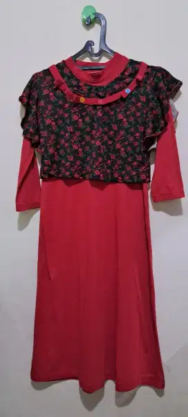 Gamis anak usia 10th keatas (gamis polos+bolero)