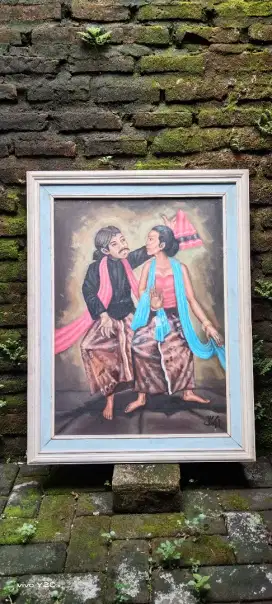 Lukisan kanvas sepasang penari