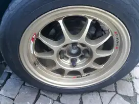 Dijual Velg Racing Mobil 15 4x100 Lenso Venom Flow Forming Ringan Gold