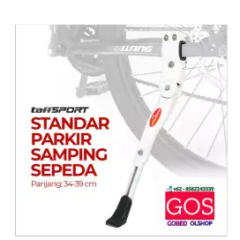 Taffsport Standar Sepeda Samping Putih Jepit 34 ~ 39cm