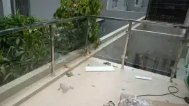 Railing Tangga Kaca Tempered Pagar StainlessSteel Minimalis Canopy 22