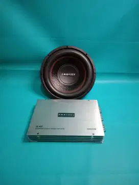 Ples Pasang Power Embassy EA-460 4chenel & Subwoofer Embassy ES-1202J