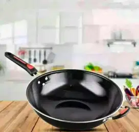 Penggorengan / Wajan Enamel Gagang Warna Hitam