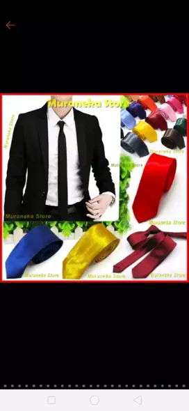 Dasi Slim Pria Fit Slimfit 2 inch Polos Tie Panjang Formal