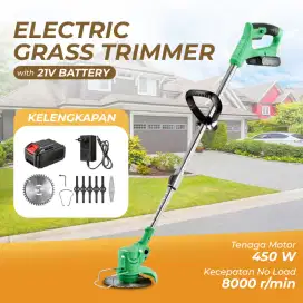 dexcom mesin pemotong rumput taman grass cutter with battery 21v