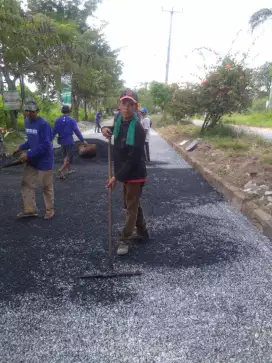 Turap beton land clearing cut and fil aspal jalan cor Pafing hotmix