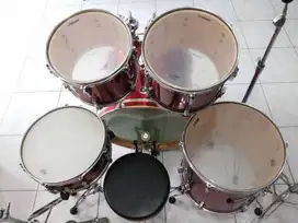 Drum SONOR 1007 MULUS (All head REMO) lengkap cymbal