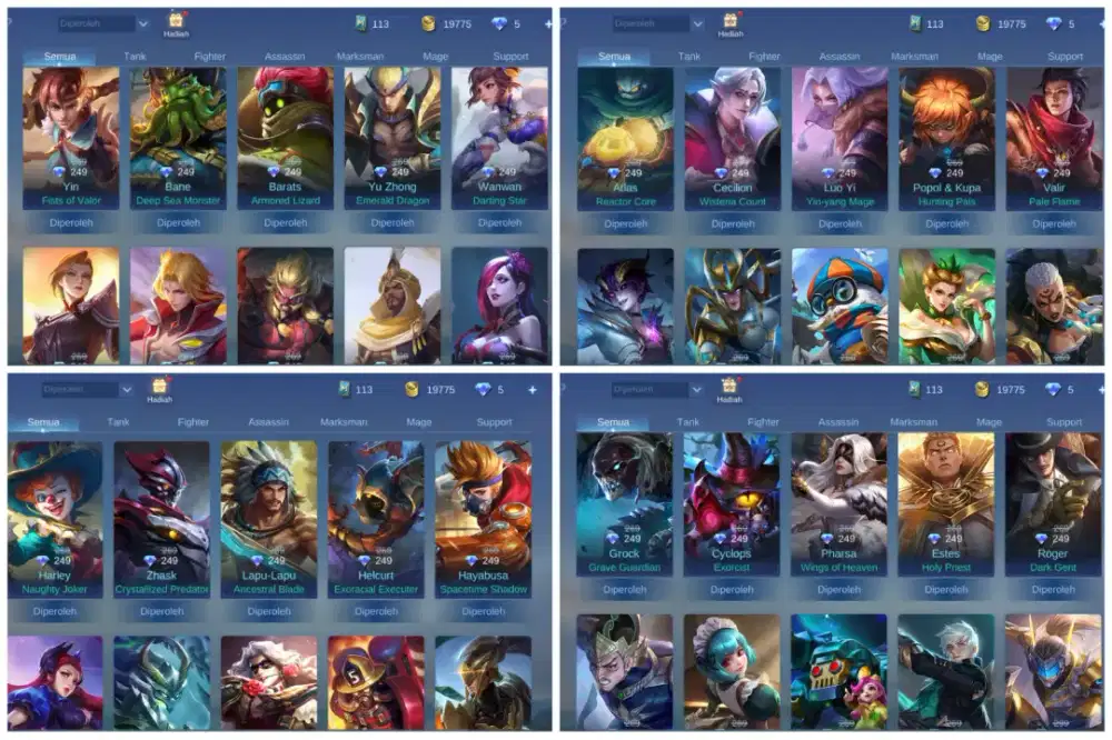 Jual Akun Mobile Legend Gusion Cc Pharsa