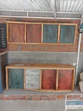 KITCHEN SET ANTIK JATI MERBAU