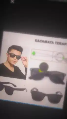 Kacamata pria wanita terapi anti myopia pinhole hitam radiasi televisi