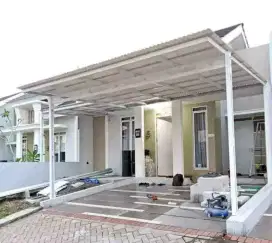 Pemasangan kanopi baja ringan atap alderon Single layer