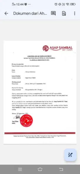 Mencari Pekerjaan Sebagai Manager /Supervisor Restoran ( F&B )