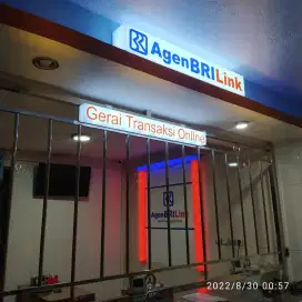 Plang Nama Toko Huruf Timbul dan Neon Box