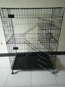 Kandang kucing dll 90cm 3 tingkat full roda baru stock siap kirim