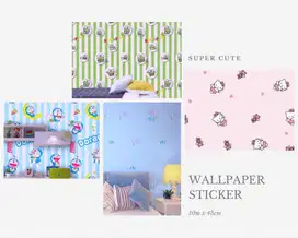 WALLPAPER DINDING STICKER ANAK MOTIF KARAKTER UKURAN 45cm x 9M