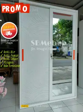 Lemari Sleding Besi 90 120 160 Beragam Motif - Gratis Ongkir Jogja