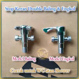 Stop Kran Kloset 2 Cabang Double Jet Shower Keran Bidet T Model Tee