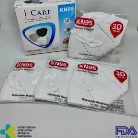 Gratis Antar - 20pcs/Box Masker iCare KN95 / KN 95 EARLOOP PUTIH