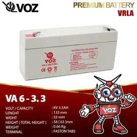 Aki Baterai Kering VOZ Battery 6V 3.3Ah AGM