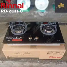 Kompor Gas Tanam Rinnai RB2GHC Tempered Glass Brass Burner Kuningan