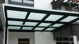 Canopy atap kaca desain rumah minimalis 85