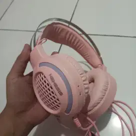 NYK Nemesis RGB headphone warna Pink Baru
