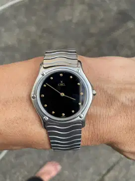 Jam Ebel wave classic steel original 34 black dial rare deployment