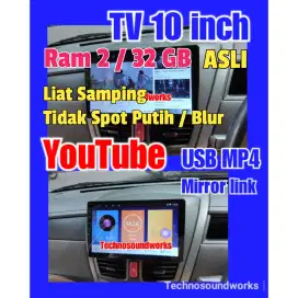 Tv tape android 10 inch ram 2 /32 Asli liat samping Tidak Blur putih