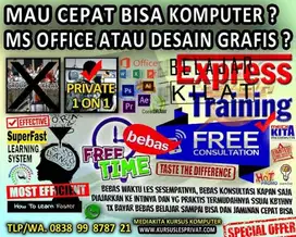 KURSUS DESAIN GRAFIS LES KOMPUTER OFFICE GURU PRIVAT KE RMH LBH BEBAS