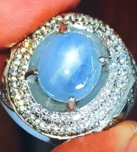 Batu Permata Natural Blue Safir Star Srilangka