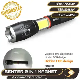 Senter LED dual police  Torch Cree XM-L T6 +Baterai+Charger+Box - E17