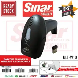 BARCODE SCANNER 1D WIRELESS HANDLED ULT-W10 WITH LED LAMP (USB DONGLE)