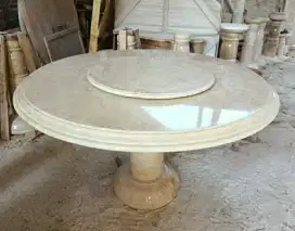 Meja Makan Marmer Bundar Model Putar