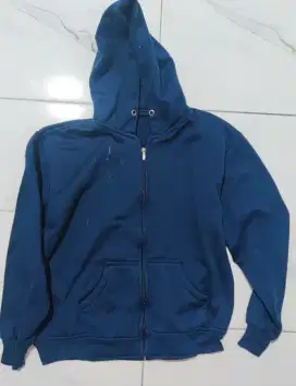 Hoodie L biru dongker tebel