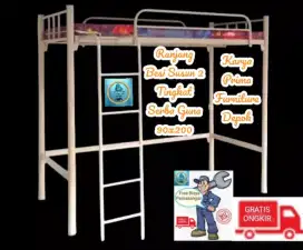 Ranjang Besi Tingkat Serba Guna 90x200 kuat dan awet spesial 1.450.000
