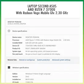 LAPTOP SECOND ASUS AMD RYZEN 7