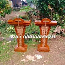 Podium Minimalis Gereja Bandung Kayu Jati Mewah