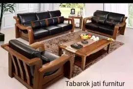 Sofa tamu minimalis modern dan mewah,3,2,1, bahan kayu jati tua