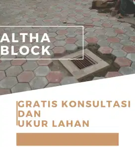 Paving conblock kanstin grass block roster bata tempel expose putih