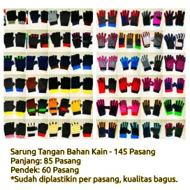 Dijual Borongan Murah Sarung Tangan Bahan Kain Pria/Wanita - 145Pasang