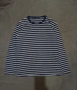 Longshirt uniqlo salur lengan panjang