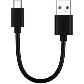 Micro USB Cable Charging 18 cm Kabel Charger Pendek Powerbank Hitam