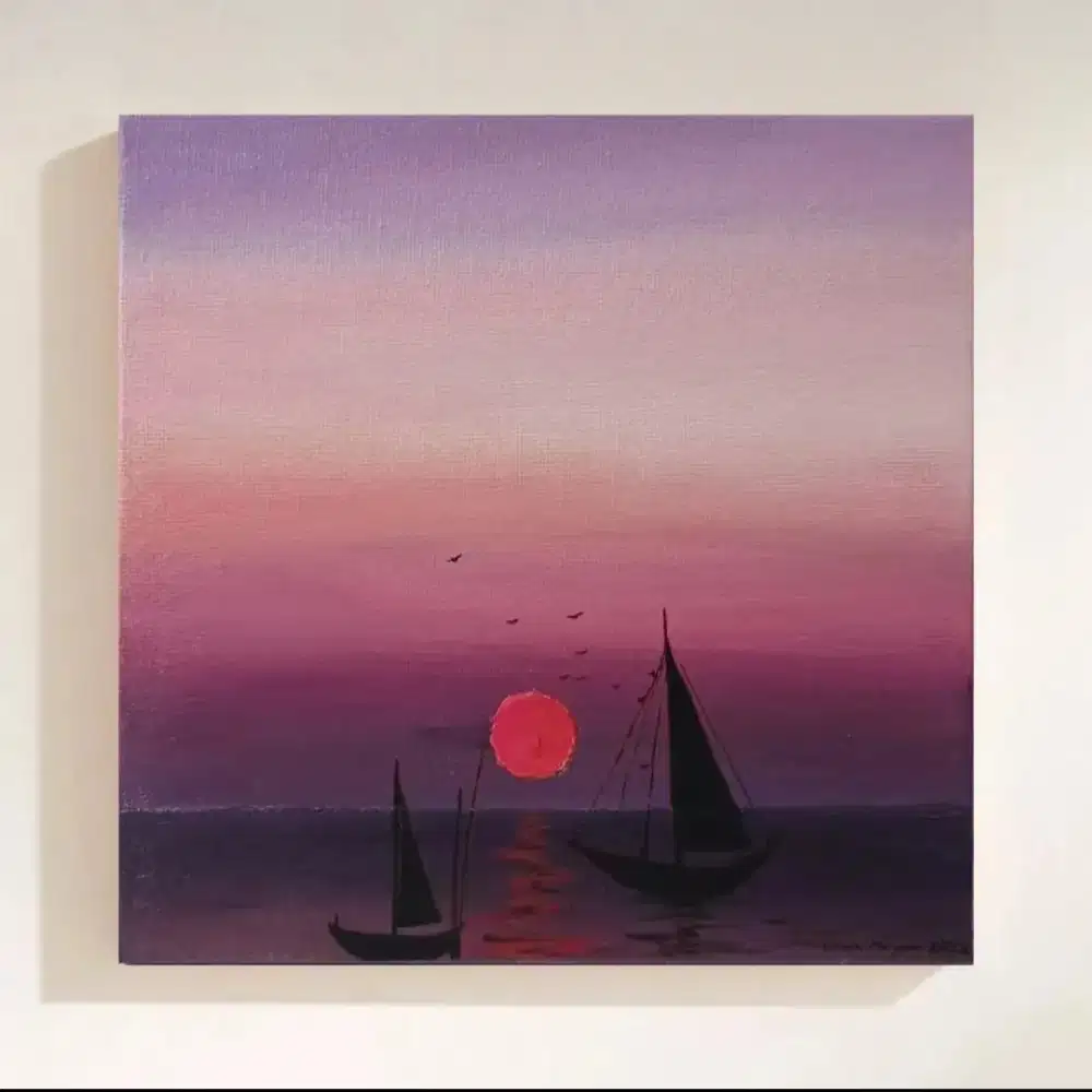 Lukisan kanvas sunset